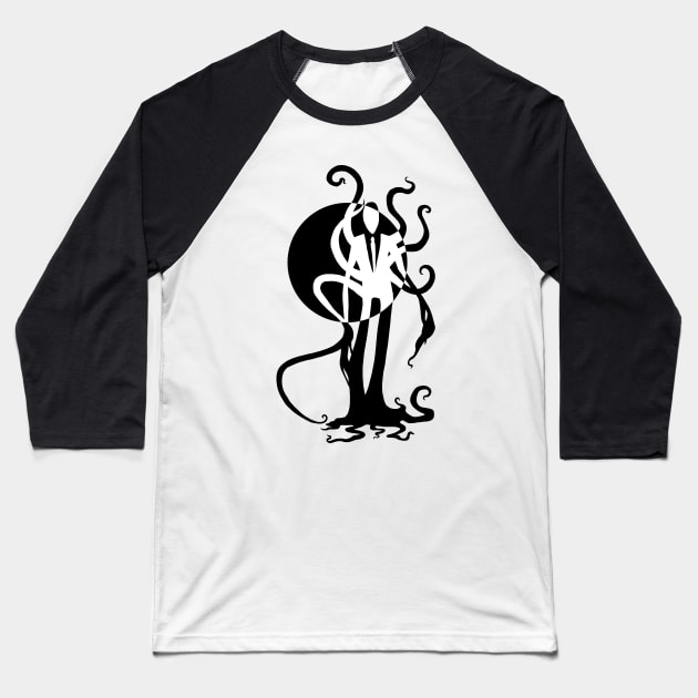 Thin Dude - Slenderman Cryptid Design - Dark Design for Light Shirts Baseball T-Shirt by Indi Martin